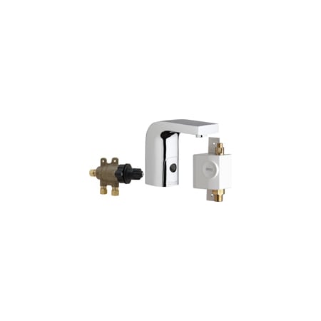 Chicago Faucets Single Hole Metering Faucet with Electronic Sensor and Automatic Shut-Off Chrome