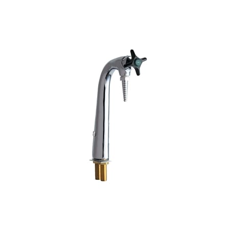 Chicago Faucets Single Hole Lab Faucet with Cross Handle and Vacuum Breaker Spout Chrome