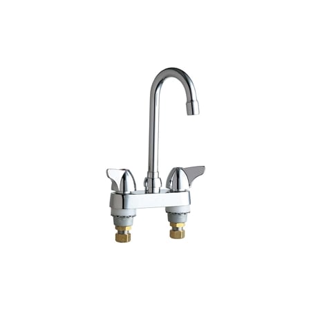 Chicago Faucets Commercial Grade High Arch Bathroom Faucet with Lever Handles - 4" Faucet Centers (Eco-Friendly Flow Rate) Chrome