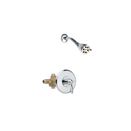 Chicago Faucets 2.5 GPM Shower Trim Package with Lever Handle and Single Function Shower Head Chrome