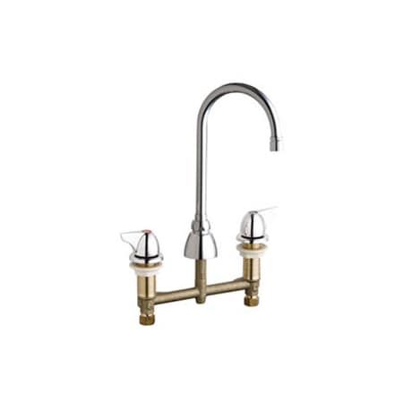 Chicago Faucets Commercial Grade High Arch Kitchen Faucet with Wing Handles - 8" Centers Chrome