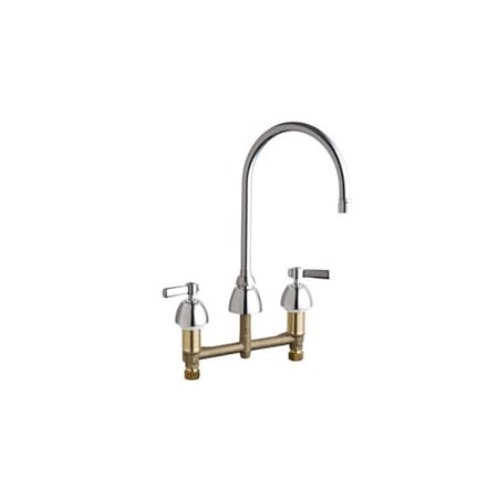 Chicago Faucets Commercial Grade High Arch Kitchen Faucet with Lever Handles - 8" Centers (Eco-Friendly Flow Rate) Chrome