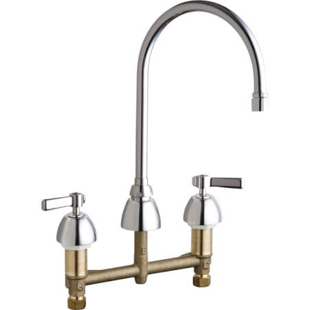Chicago Faucets Commercial Grade High Arch Kitchen Faucet with Lever Handles - 8" Centers Chrome