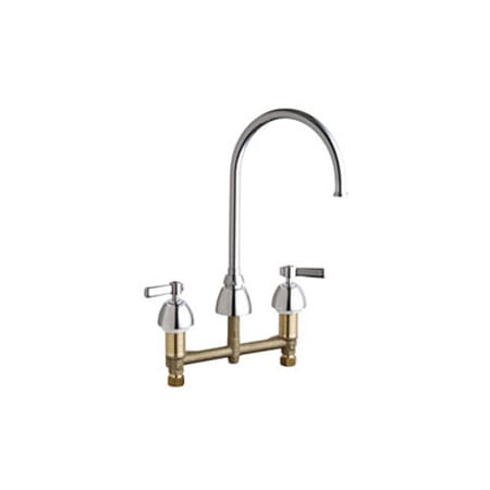 Chicago Faucets Commercial Grade High Arch Kitchen Faucet with Lever Handles - 8" Centers (Eco-Friendly Flow Rate) Chrome