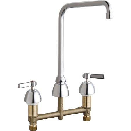 Chicago Faucets Commercial Grade High Arch Kitchen Faucet with Lever Handles - 8" Centers Chrome