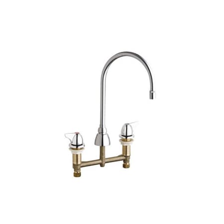 Chicago Faucets Commercial Grade High Arch Kitchen Faucet with Wing Handles - 8" Faucet Centers Chrome