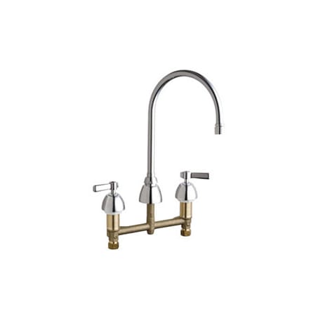 Chicago Faucets Commercial Grade High Arch Kitchen Faucet with Lever Handles - 8" Faucet Centers Chrome