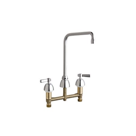 Chicago Faucets Commercial Grade High Arch Kitchen Faucet with Lever Handles - 8" Faucet Centers Chrome