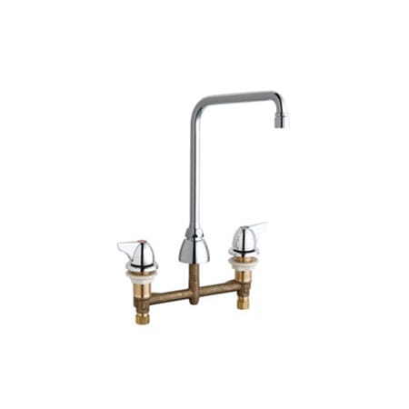 Chicago Faucets Commercial Grade High Arch Kitchen Faucet with Wing Handles - 8" Faucet Centers Chrome