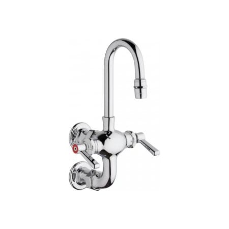 Chicago Faucets High-Arc Hot and Cold Water Mixing Faucet Chrome Plated