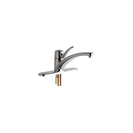 Chicago Faucets Commercial Grade Kitchen Faucet with Lever Handle and Escutcheon Plate (Eco-Friendly Flow Rate) Chrome