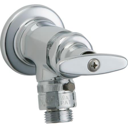 Chicago Faucets Wall Mounted Hose Faucet with 3/4" Treaded Male Outlet and Cross Handle - Commercial Grade Chrome