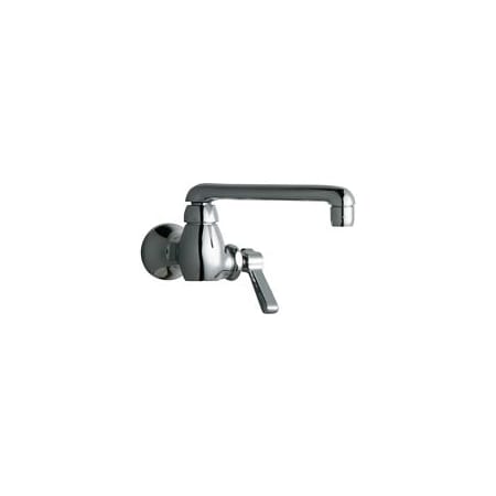 Chicago Faucets Wall Mounted Utility Faucet with Lever Handle and 6" Full-Flow Swing Spout Chrome