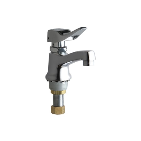 Chicago Faucets Single Supply Hot / Cold Water Basin Faucet with Self Closing Lever Handle - Single Hole Installation Chrome