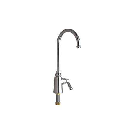 Chicago Faucets Commercial Grade Single Hole Kitchen Faucet with Lever Handle Chrome
