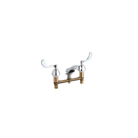Chicago Faucets Widespread Bathroom Faucet with 8" Faucet Centers and Wrist Blade Handles Chrome
