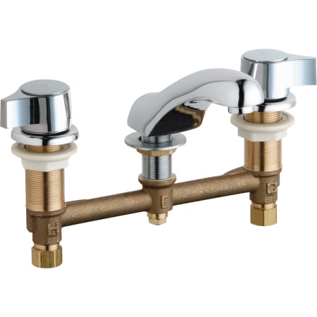 Chicago Faucets Widespread Bathroom Faucet with 8" Faucet Centers and Lever Handles Chrome