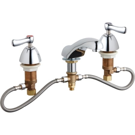 Chicago Faucets Widespread Bathroom Faucet with Adjustable Faucet Centers and Lever Handles Chrome