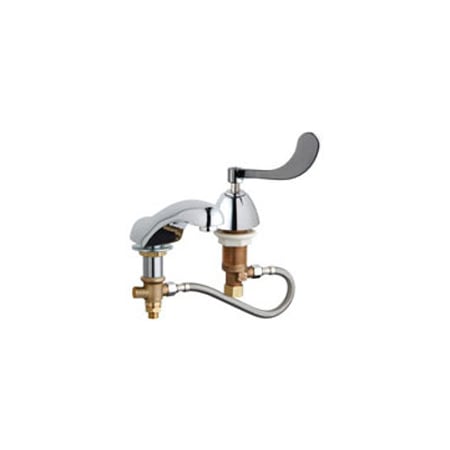 Chicago Faucets Widespread Bathroom Faucet with Adjustable Faucet Centers and Wrist Blade Handle Chrome