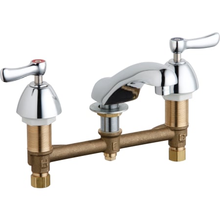 Chicago Faucets Widespread Bathroom Faucet with 8" Faucet Centers and Lever Handles Chrome