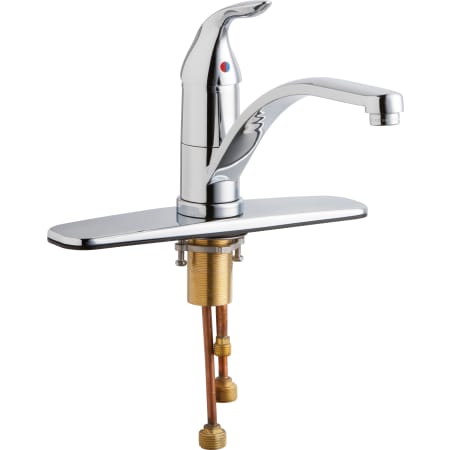 Chicago Faucets Commercial Grade Kitchen Faucet with Lever Handle and Escutcheon Plate (Eco-Friendly Flow Rate) Polished Chrome