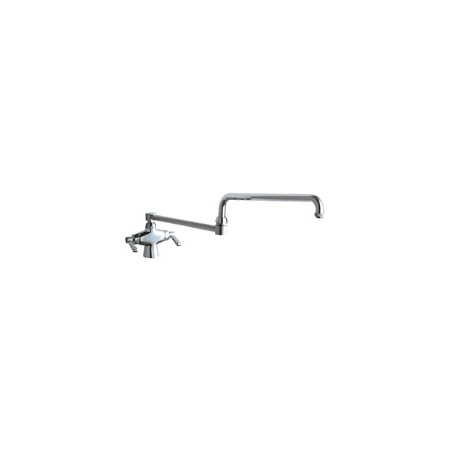 Chicago Faucets Deck Mounted Utility Faucet with Lever Handles and 25-3/4" Full-Flow Swing Spout Chrome
