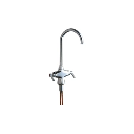 Chicago Faucets Commercial Grade Single Hole Kitchen Faucet with Lever Handles Chrome