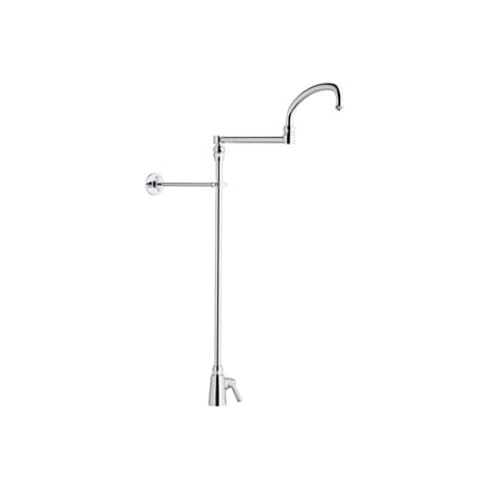Chicago Faucets Deck Mounted Utility Faucet with Lever Handle and 21-1/4" Full-Flow Swing Spout Chrome