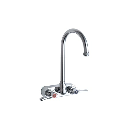 Chicago Faucets Commercial Grade Centerset Laundry / Service Faucet with Lever Handles - 4" Faucet Centers Chrome