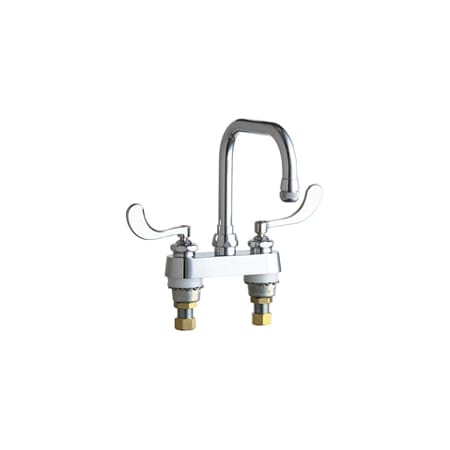 Chicago Faucets Commercial Grade Centerset Laundry / Service Faucet with Wrist Blade Handles - 4" Faucet Centers Chrome