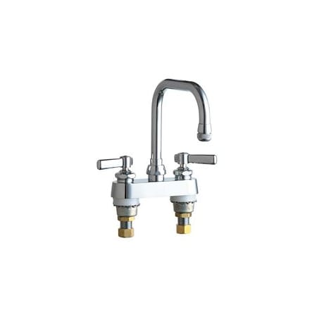 Chicago Faucets Commercial Grade Centerset Laundry / Service Faucet with Wrist Blade Handles - 4" Faucet Centers Chrome