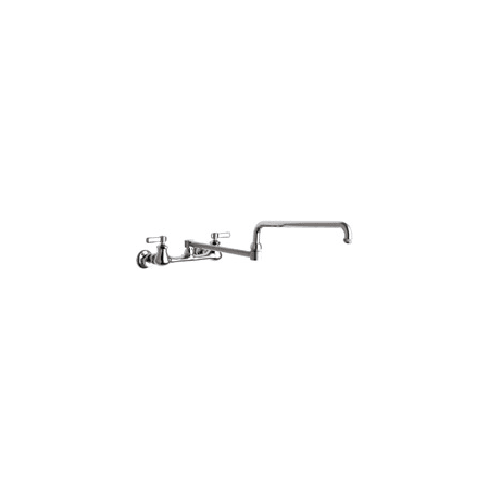 Chicago Faucets Wall Mounted Utility Faucet with Lever Handles and 23-3/4" Full-Flow Swing Spout Chrome