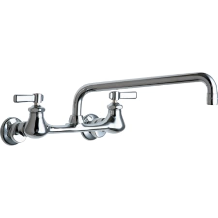 Chicago Faucets Wall Mounted Utility Faucet with Lever Handles and 12" Full-Flow Swing Spout Chrome