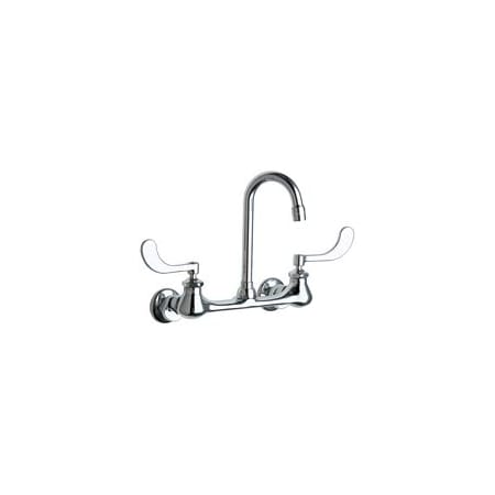 Chicago Faucets Wall Mounted Utility / Service Faucet with Wrist Blade Handles - Commercial Grade Chrome
