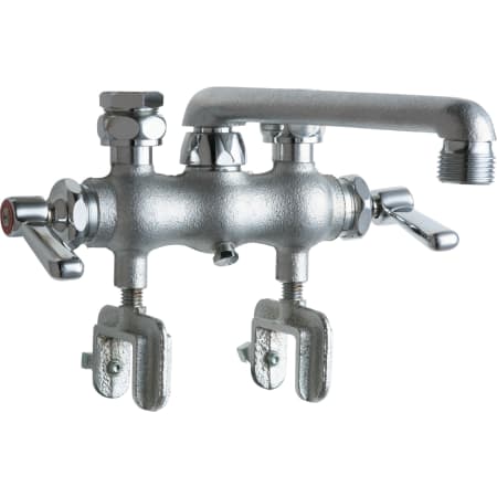 Chicago Faucets Wall Mounted Utility / Service Faucet with Lever Handles - Commercial Grade Rough Chrome