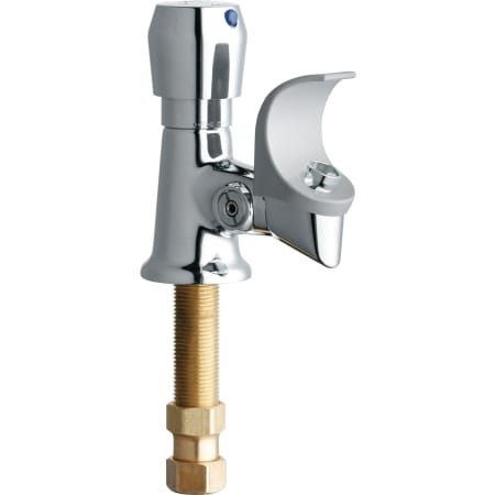 Chicago Faucets Drinking Fountain Faucet with Anti-Microbial Flexible Projector Head and Push Knob Handle Chrome