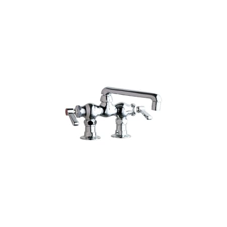 Chicago Faucets Deck Mounted Laundry / Service Sink Faucet with Lever Handles and 6" Full-Flow Swing Spout Chrome