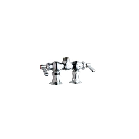 Chicago Faucets Deck Mounted Service Sink Faucet with Lever Handles - Less Spout Chrome