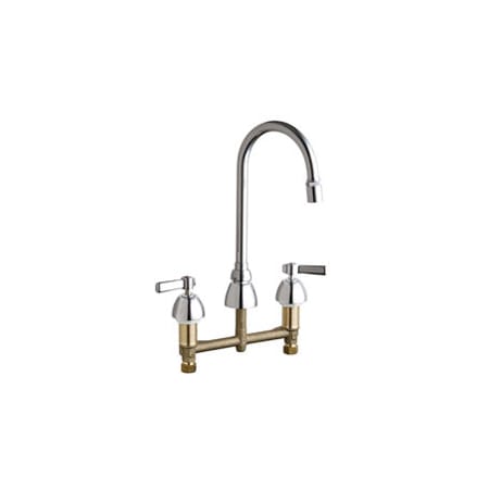 Chicago Faucets Commercial Grade High Arch Kitchen Faucet with Lever Handles - 8" Faucet Centers Chrome