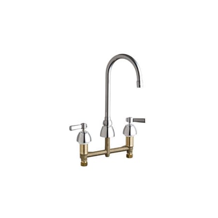 Chicago Faucets Commercial Grade High Arch Kitchen Faucet with Lever Handles - 8" Faucet Centers Chrome
