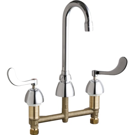 Chicago Faucets Commercial Grade High Arch Bathroom Faucet with Wrist Blade Handles - 8" Faucet Centers Chrome