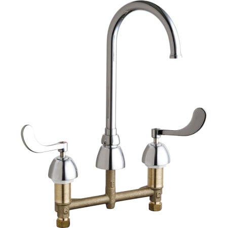 Chicago Faucets Commercial Grade High Arch Kitchen Faucet with Wrist Blade Handles - 8" Faucet Centers (Eco-Friendly Flow Rate) Chrome