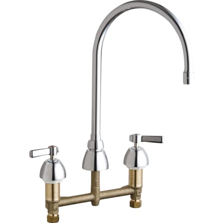 Chicago Faucets Commercial Grade High Arch Kitchen Faucet with Lever Handles - 8" Faucet Centers Chrome