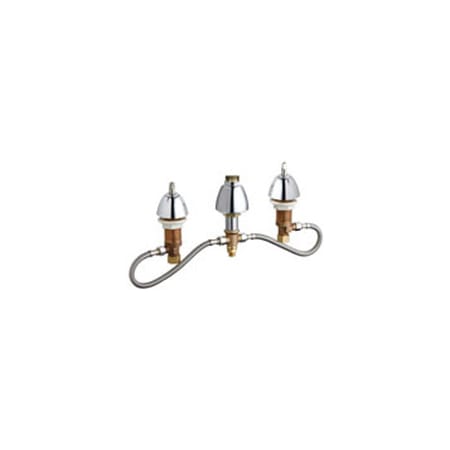 Chicago Faucets Commercial Grade Kitchen Faucet with 8" Faucet Centers - Less Handles and Spout Chrome