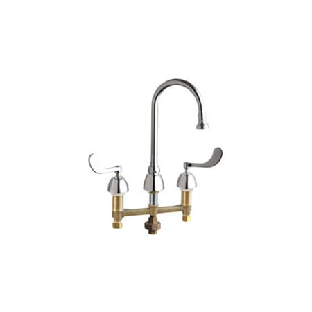 Chicago Faucets Commercial Grade High Arch Kitchen Faucet with Wrist Blade Handles - 8" Faucet Centers (Eco-Friendly Flow Rate) Chrome