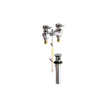 Chicago Faucets Centerset Bathroom Faucet with 4" Faucet Centers and Lever Handles - Drain Assembly Included Chrome