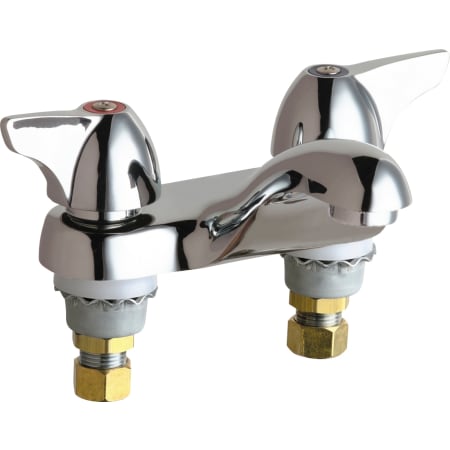 Chicago Faucets Centerset Bathroom Faucet with 4" Faucet Centers and Lever Handles Chrome