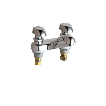 Chicago Faucets Centerset Bathroom Faucet with 4" Faucet Centers and Lever Handles Chrome
