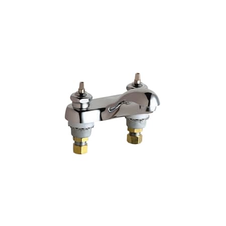 Chicago Faucets Centerset Bathroom Faucet with 4" Faucet Centers - Less Handles Chrome