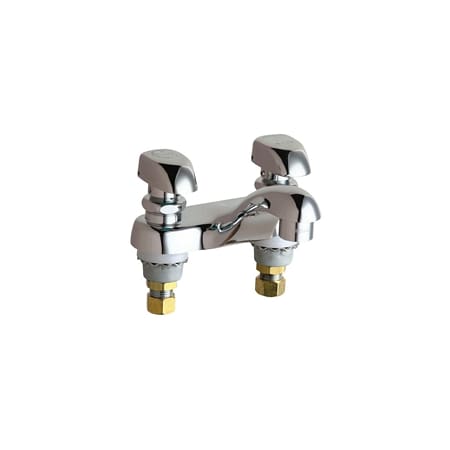 Chicago Faucets Centerset Bathroom Faucet with 4" Faucet Centers and Lever Handles Chrome
